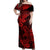 Hawaii Shark Off Shoulder Maxi Dress Polynesian Pattern Red Version LT01 Women Red - Polynesian Pride