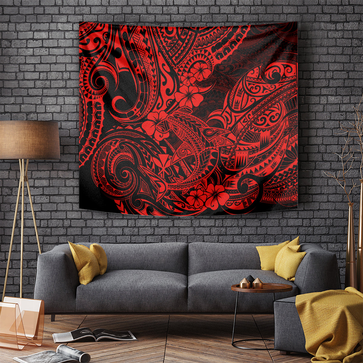 Hawaii Shark Tapestry Polynesian Pattern Red Version LT01 Red - Polynesian Pride