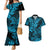 Hawaii Shark Couples Matching Mermaid Dress and Hawaiian Shirt Polynesian Pattern Sky Blue Version LT01 Blue - Polynesian Pride