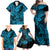 Hawaii Shark Family Matching Off Shoulder Maxi Dress and Hawaiian Shirt Polynesian Pattern Sky Blue Version LT01 - Polynesian Pride