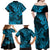 Hawaii Shark Family Matching Off Shoulder Maxi Dress and Hawaiian Shirt Polynesian Pattern Sky Blue Version LT01 - Polynesian Pride