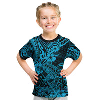 Hawaii Shark Kid T Shirt Polynesian Pattern Sky Blue Version LT01 Blue - Polynesian Pride