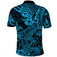 Hawaii Shark Polo Shirt Polynesian Pattern Sky Blue Version LT01 - Polynesian Pride