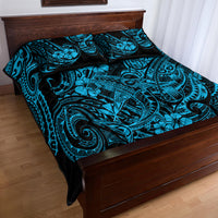 Hawaii Shark Quilt Bed Set Polynesian Pattern Sky Blue Version LT01 - Polynesian Pride