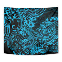 Hawaii Shark Tapestry Polynesian Pattern Sky Blue Version LT01 - Polynesian Pride