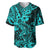 Hawaii Shark Baseball Jersey Polynesian Pattern Turquoise Version LT01 Turquoise - Polynesian Pride