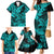 Hawaii Shark Family Matching Mermaid Dress and Hawaiian Shirt Polynesian Pattern Turquoise Version LT01 - Polynesian Pride