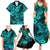 Hawaii Shark Family Matching Summer Maxi Dress and Hawaiian Shirt Polynesian Pattern Turquoise Version LT01 - Polynesian Pride