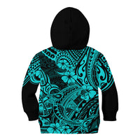 Hawaii Shark Kid Hoodie Polynesian Pattern Turquoise Version LT01 - Polynesian Pride