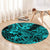 Hawaii Shark Round Carpet Polynesian Pattern Turquoise Version LT01 - Polynesian Pride