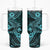 Hawaii Shark Tumbler With Handle Polynesian Pattern Turquoise Version