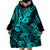 Hawaii Shark Wearable Blanket Hoodie Polynesian Pattern Turquoise Version LT01 - Polynesian Pride