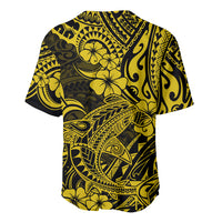 Hawaii Shark Baseball Jersey Polynesian Pattern Yellow Version LT01 - Polynesian Pride
