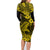 Hawaii Shark Family Matching Long Sleeve Bodycon Dress and Hawaiian Shirt Polynesian Pattern Yellow Version LT01 - Polynesian Pride