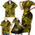 Hawaii Shark Family Matching Short Sleeve Bodycon Dress and Hawaiian Shirt Polynesian Pattern Yellow Version LT01 - Polynesian Pride