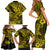 Hawaii Shark Family Matching Short Sleeve Bodycon Dress and Hawaiian Shirt Polynesian Pattern Yellow Version LT01 - Polynesian Pride