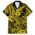 Hawaii Shark Family Matching Summer Maxi Dress and Hawaiian Shirt Polynesian Pattern Yellow Version LT01 Dad's Shirt - Short Sleeve Yellow - Polynesian Pride