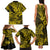 Hawaii Shark Family Matching Tank Maxi Dress and Hawaiian Shirt Polynesian Pattern Yellow Version LT01 - Polynesian Pride