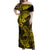 Hawaii Shark Off Shoulder Maxi Dress Polynesian Pattern Yellow Version LT01 Women Yellow - Polynesian Pride