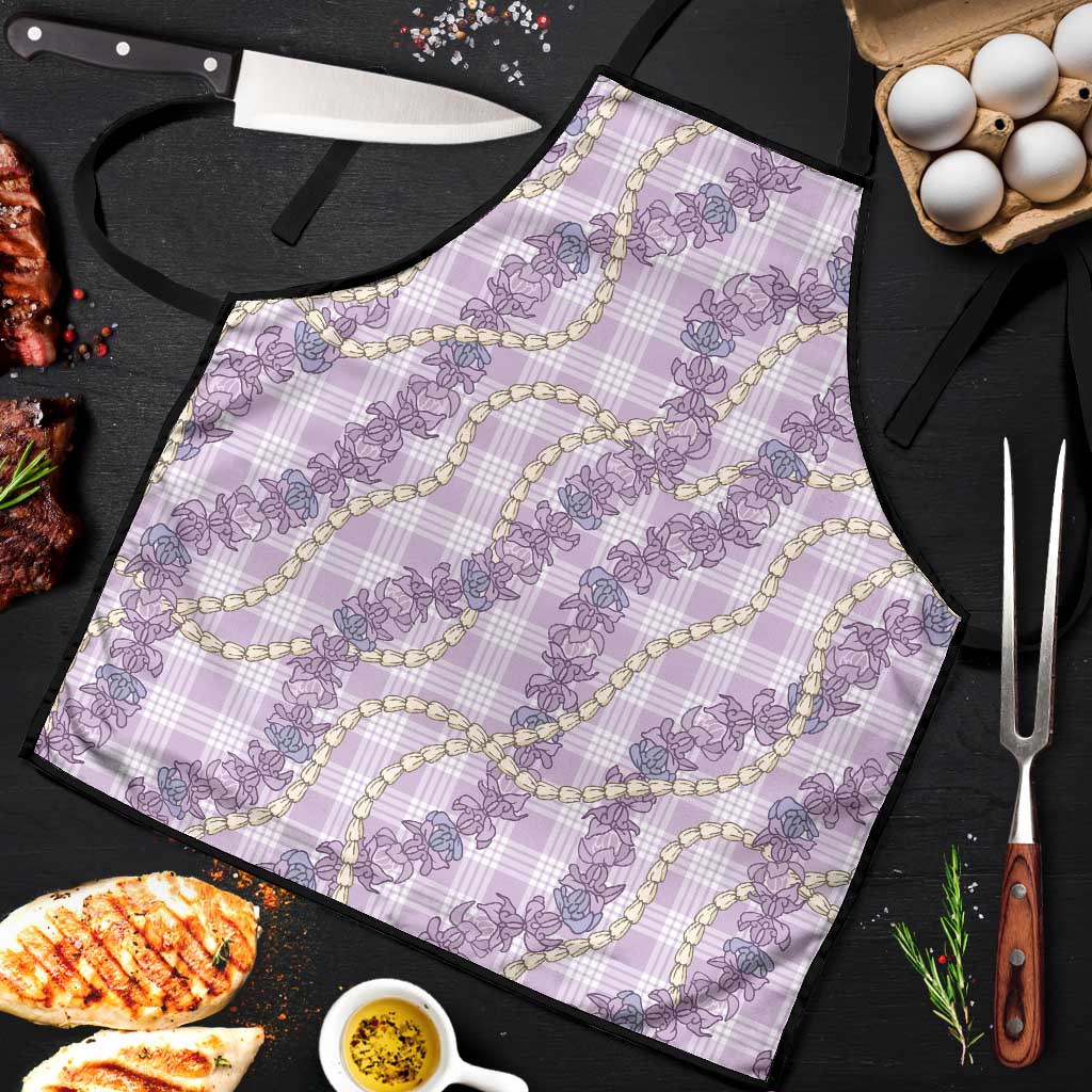Pua Kalaunu Lei Apron Palaka Pattern LT01 Purple - Polynesian Pride
