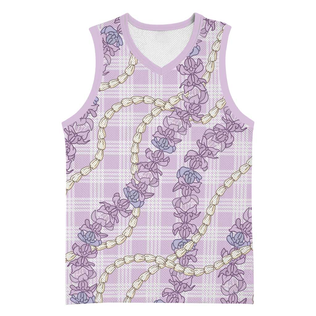 Pua Kalaunu Lei Basketball Jersey Palaka Pattern LT01 Unisex Purple - Polynesian Pride