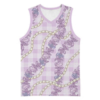 Pua Kalaunu Lei Basketball Jersey Palaka Pattern LT01 Unisex Purple - Polynesian Pride