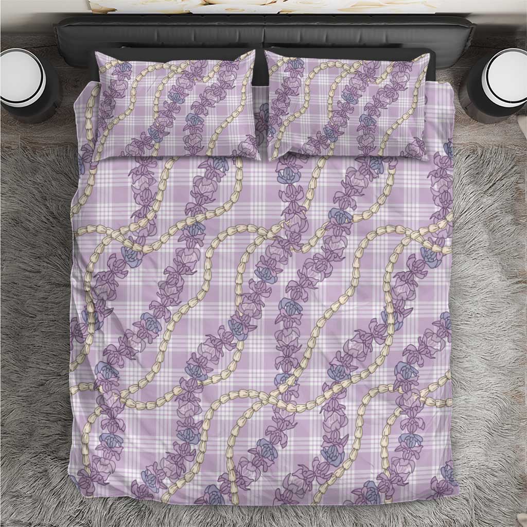 Pua Kalaunu Lei Bedding Set Palaka Pattern LT01 Purple - Polynesian Pride