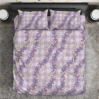 Pua Kalaunu Lei Bedding Set Palaka Pattern LT01 Purple - Polynesian Pride