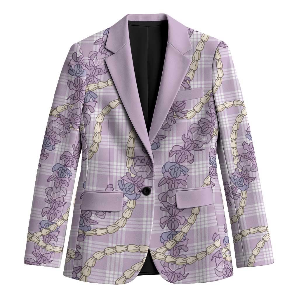 Pua Kalaunu Lei Blazer Palaka Pattern LT01 Unisex Purple - Polynesian Pride