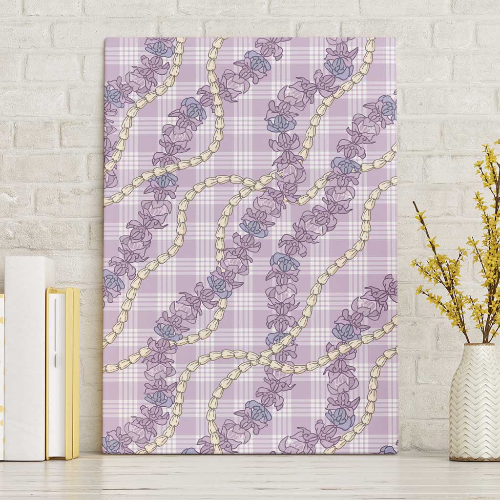 Pua Kalaunu Lei Canvas Wall Art Palaka Pattern LT01 Without Frame Purple - Polynesian Pride