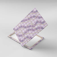 Pua Kalaunu Lei Canvas Wall Art Palaka Pattern LT01 With Frame Purple - Polynesian Pride