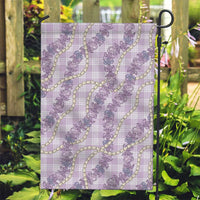 Pua Kalaunu Lei Garden Flag Palaka Pattern LT01 Garden Flag Purple - Polynesian Pride