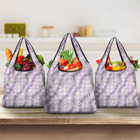 Pua Kalaunu Lei Grocery Bag Palaka Pattern LT01 3-pack One Size Purple - Polynesian Pride