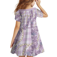Pua Kalaunu Lei Kid Short Sleeve Dress Palaka Pattern LT01 - Polynesian Pride