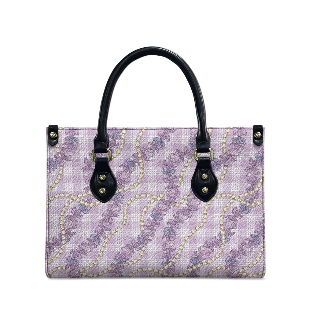 Pua Kalaunu Lei Leather Bag Palaka Pattern LT01 - Polynesian Pride