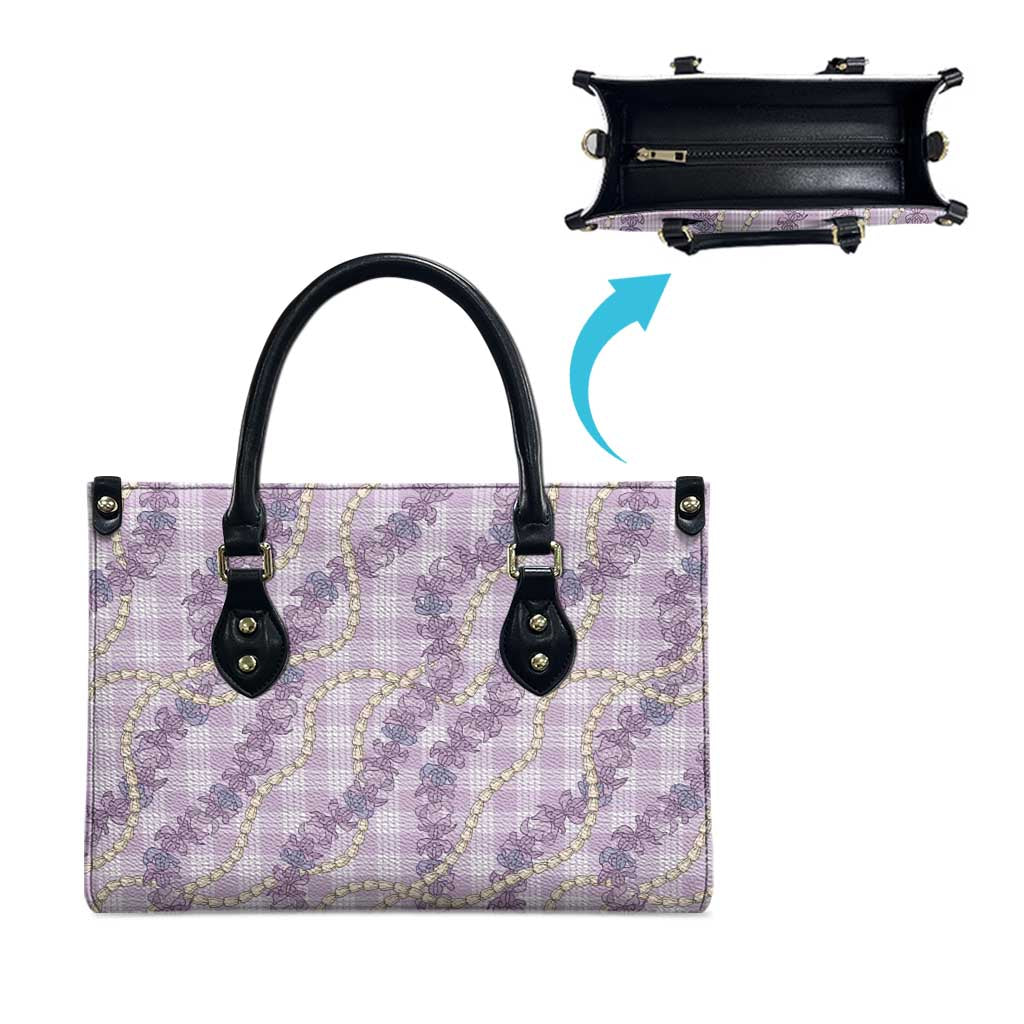Pua Kalaunu Lei Leather Bag Palaka Pattern LT01 - Polynesian Pride