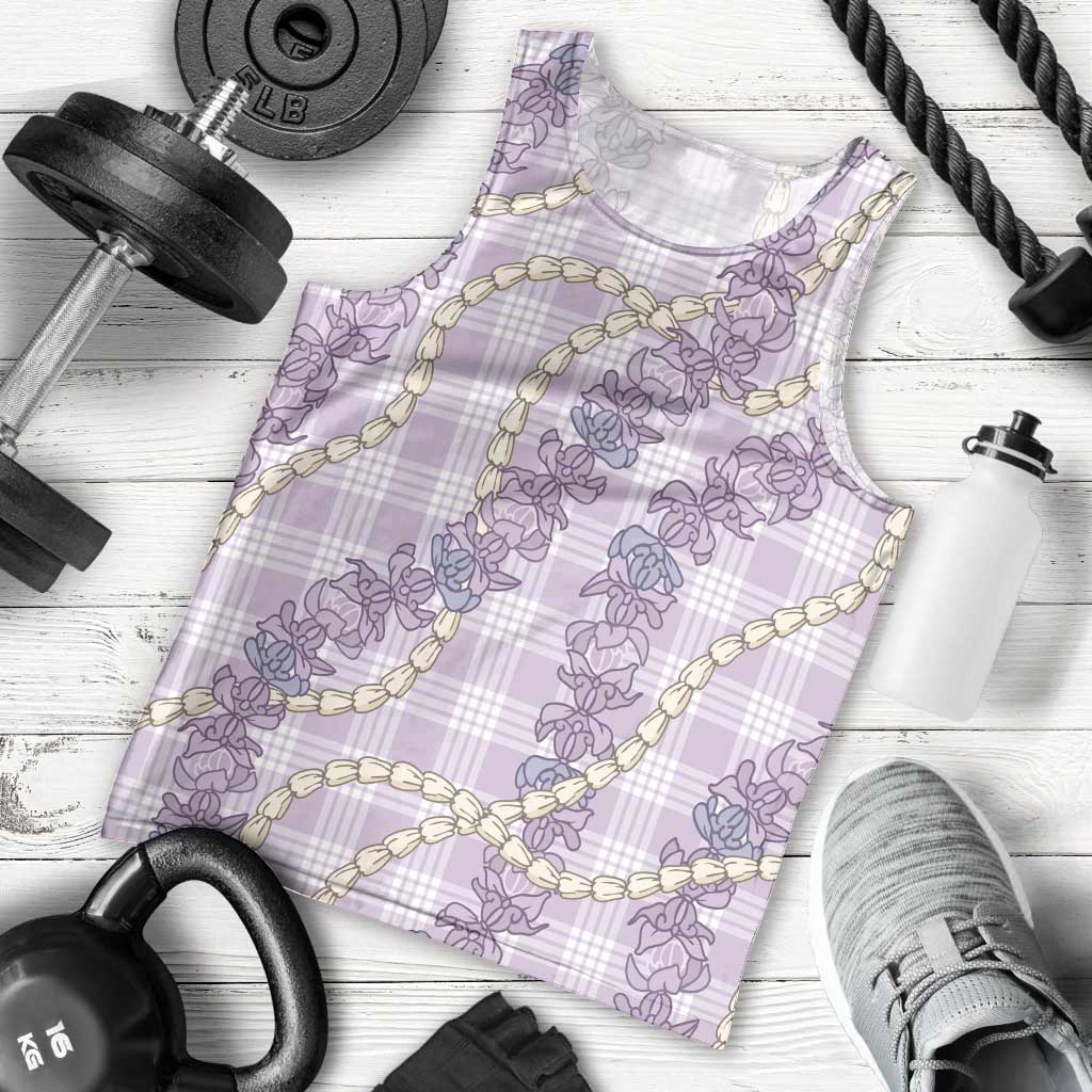 Pua Kalaunu Lei Men Tank Top Palaka Pattern LT01 - Polynesian Pride