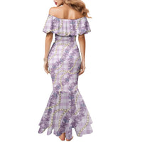 Pua Kalaunu Lei Mermaid Dress Palaka Pattern LT01 - Polynesian Pride