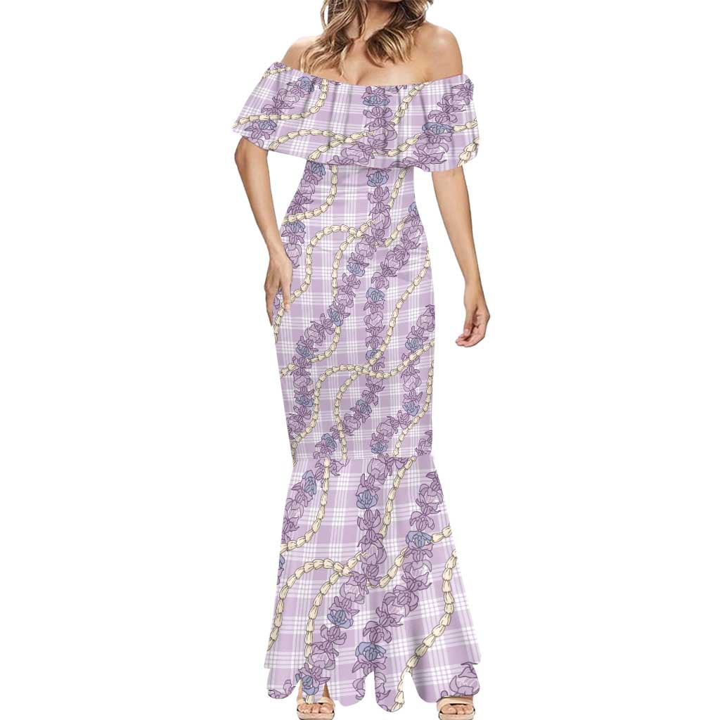 Pua Kalaunu Lei Mermaid Dress Palaka Pattern LT01 - Polynesian Pride