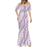 Pua Kalaunu Lei Mermaid Dress Palaka Pattern LT01 - Polynesian Pride
