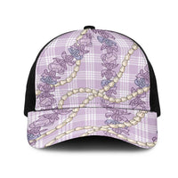 Pua Kalaunu Lei Mesh Trucker Cap Palaka Pattern LT01 One Size Black Purple - Polynesian Pride