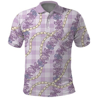 Pua Kalaunu Lei Polo Shirt Palaka Pattern LT01 Purple - Polynesian Pride