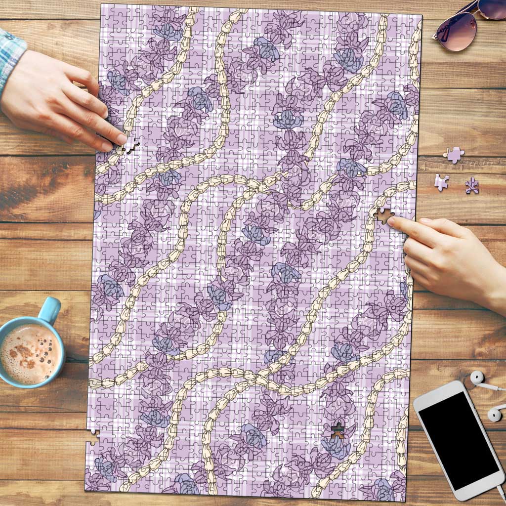 Pua Kalaunu Lei Puzzle Palaka Pattern LT01 Purple - Polynesian Pride