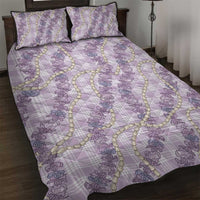 Pua Kalaunu Lei Quilt Bed Set Palaka Pattern LT01 Purple - Polynesian Pride