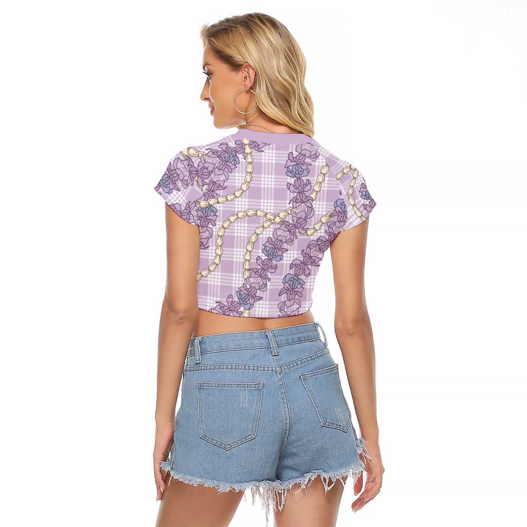Pua Kalaunu Lei Raglan Cropped T Shirt Palaka Pattern LT01 - Polynesian Pride