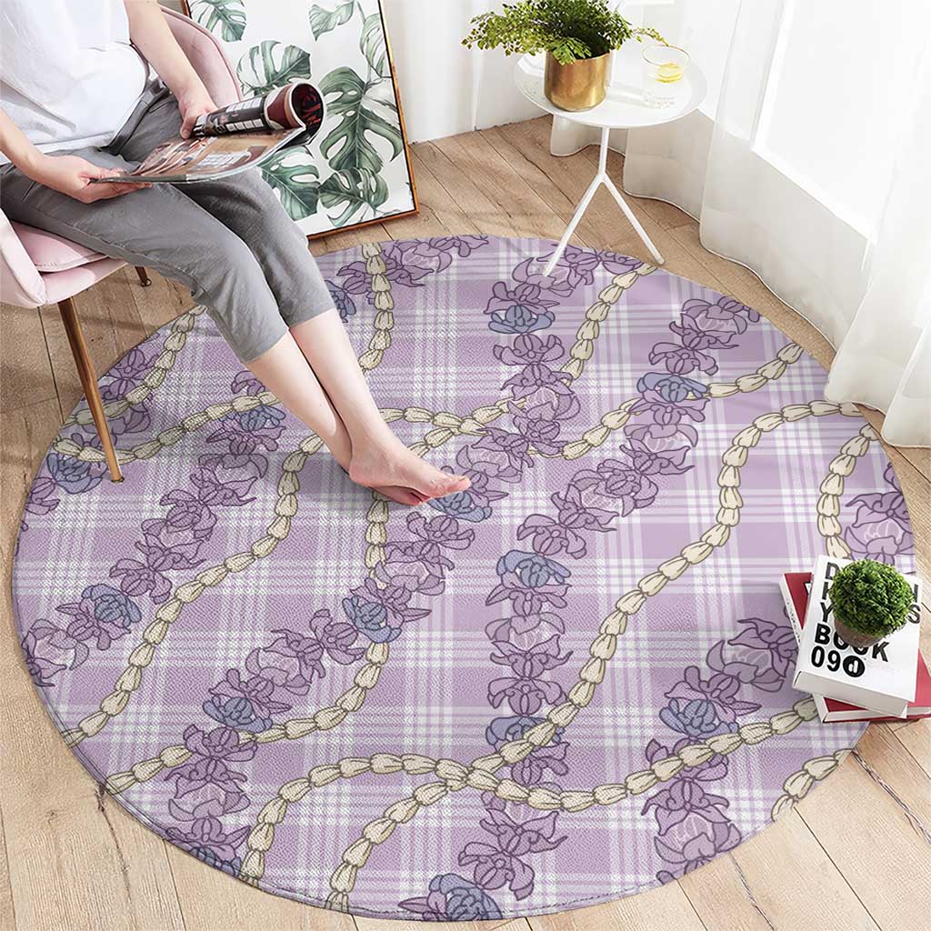 Pua Kalaunu Lei Round Carpet Palaka Pattern LT01 - Polynesian Pride