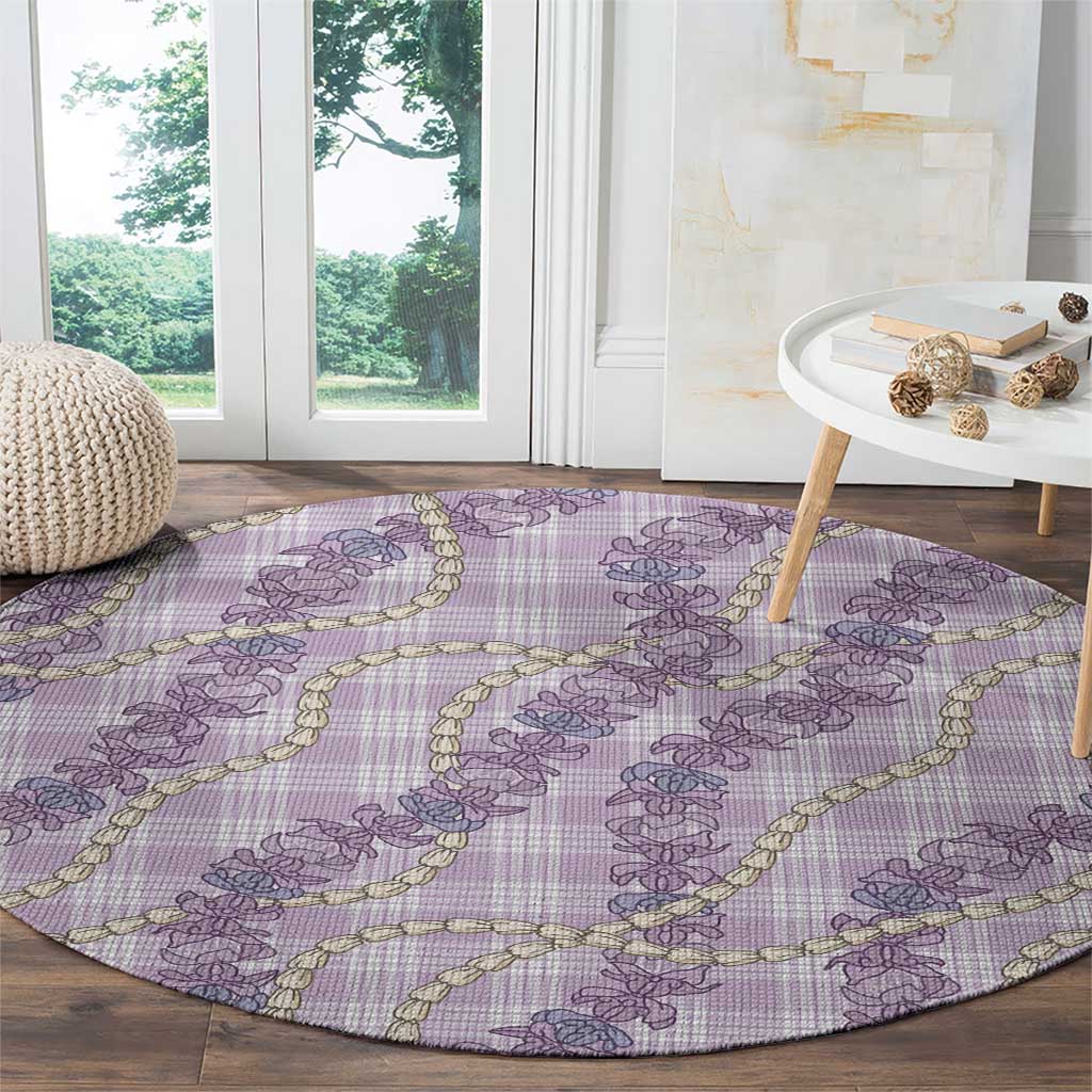 Pua Kalaunu Lei Round Carpet Palaka Pattern LT01 - Polynesian Pride