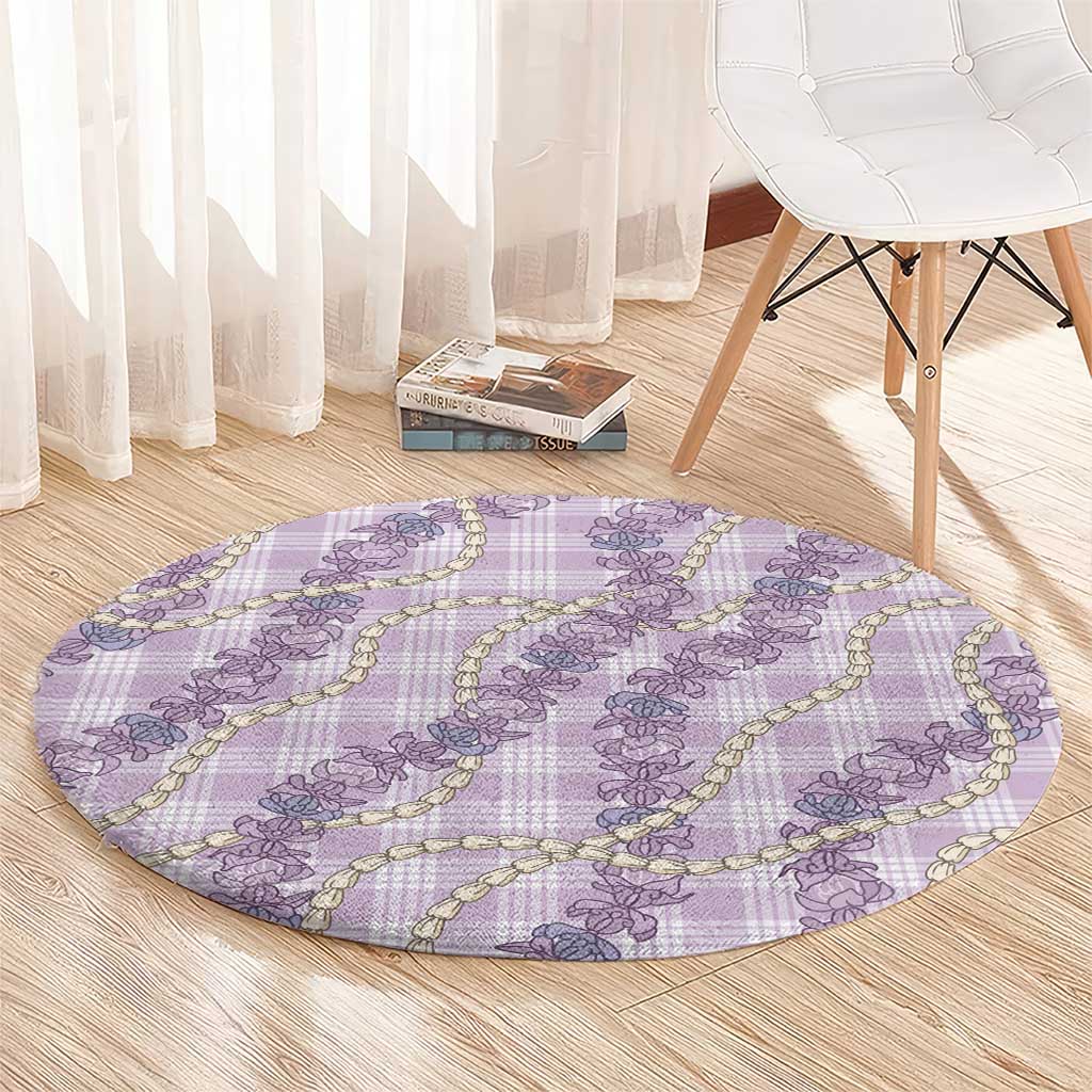Pua Kalaunu Lei Round Carpet Palaka Pattern LT01 - Polynesian Pride