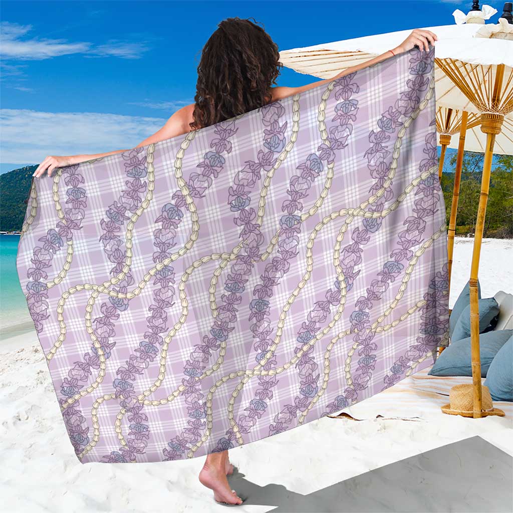 Pua Kalaunu Lei Sarong Palaka Pattern LT01 One Size 44 x 66 inches Purple - Polynesian Pride