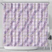 Pua Kalaunu Lei Shower Curtain Palaka Pattern LT01 - Polynesian Pride